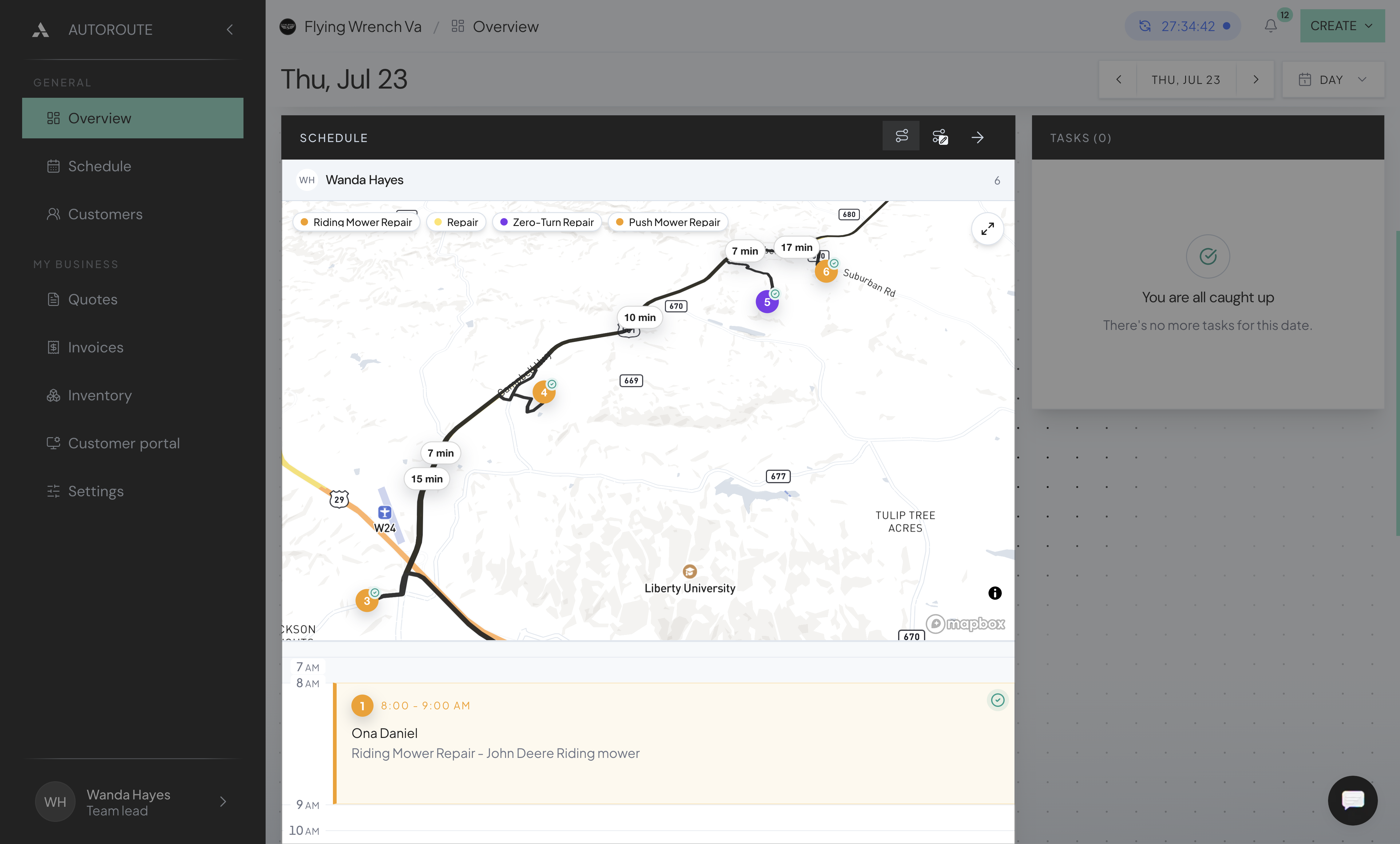 Smart routing and dispatch screenshot