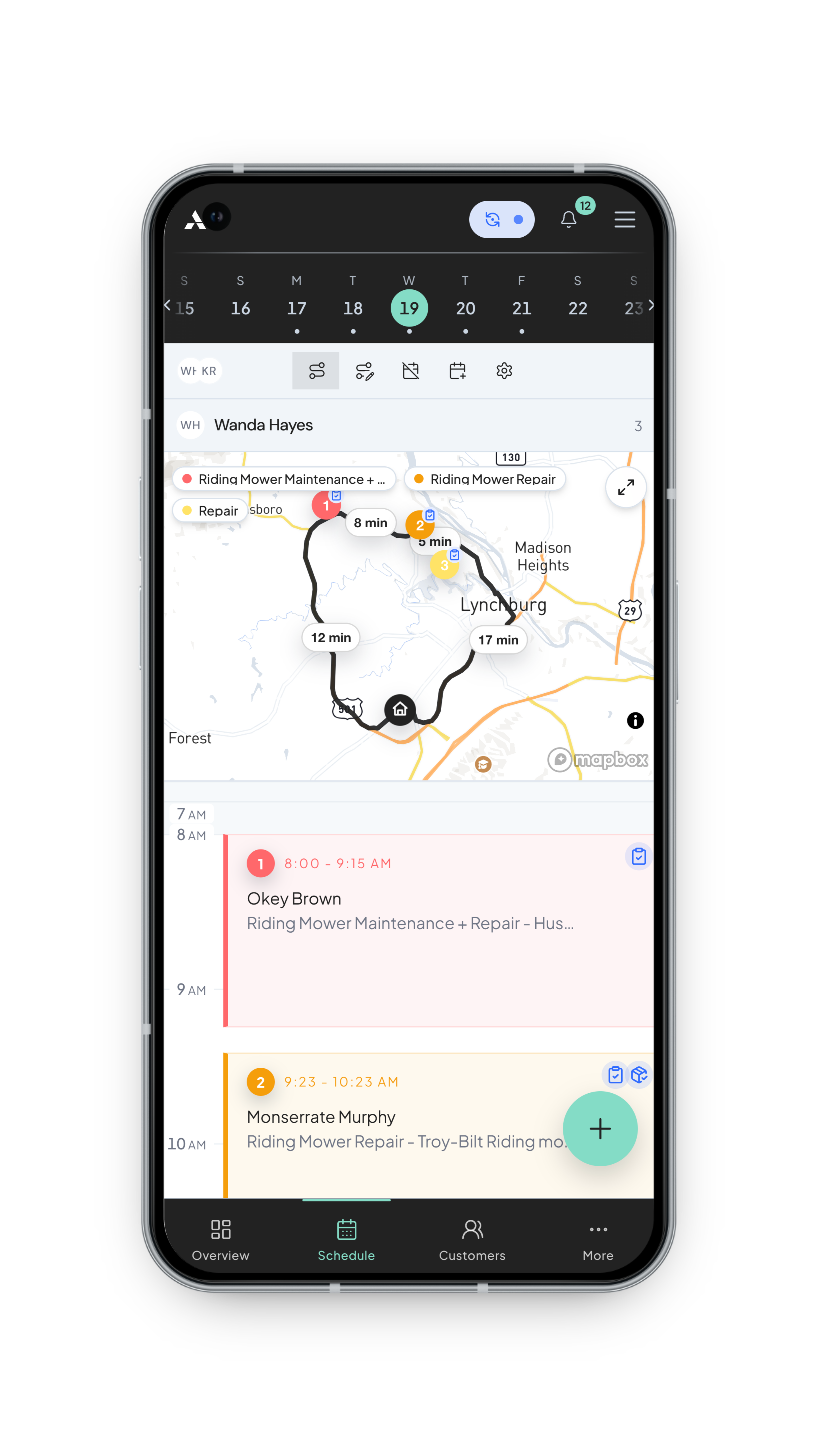 Smart routing and dispatch mobile screenshot